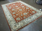 6' X 9' Vintage Fine Handmade Peshawar Agra Chobi Wool Rug Vegy Dye Tomato Nice - Jewel Rugs