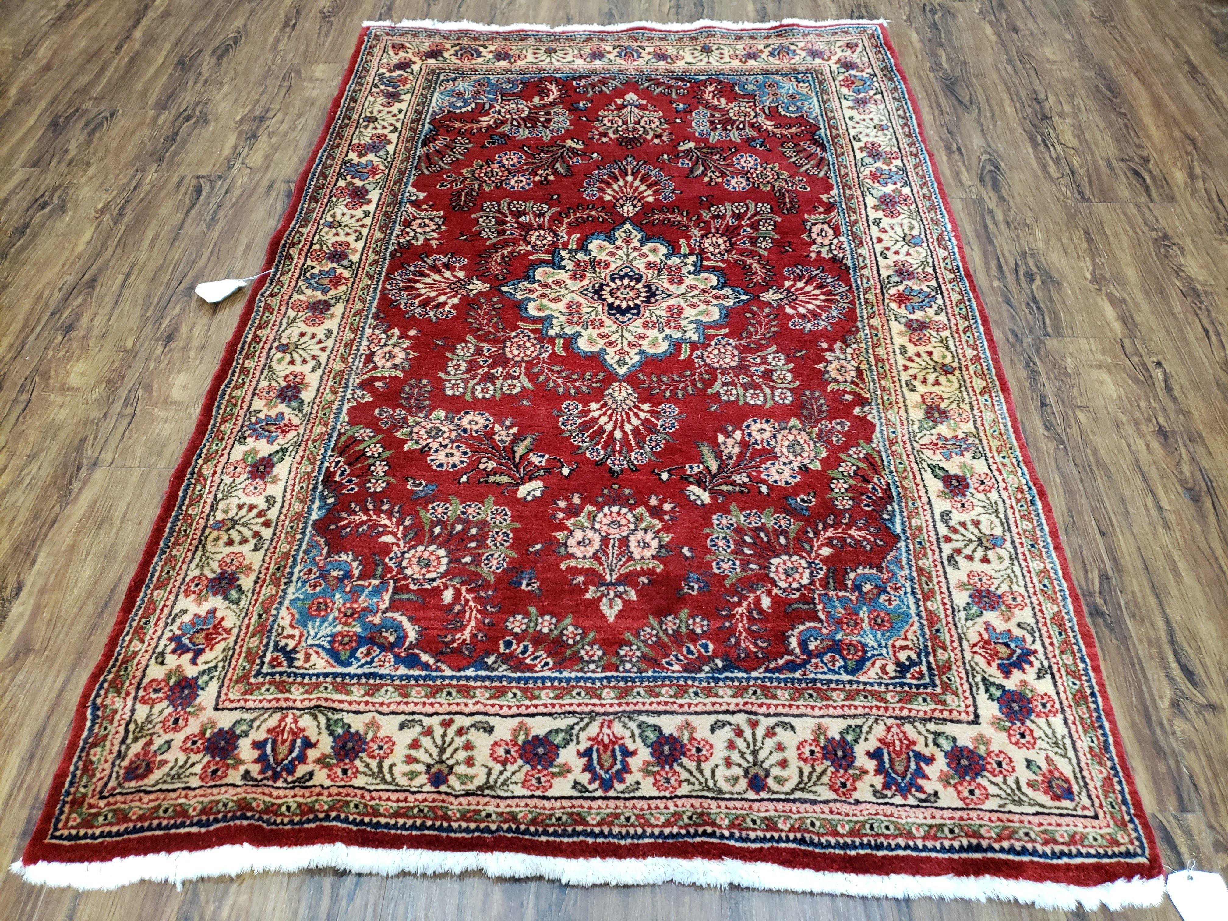 Semi Antique Persian Ghazvin Rug, Wool, Hand-Knotted, 4' 3" x 6' 4" - Jewel Rugs