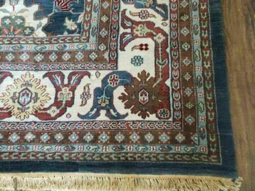 12' X 18' One-of-a-Kind Hand-Knotted Wool Indian Rug Agra Blue Gray Wow - Jewel Rugs