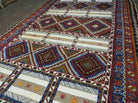 6' 6" X 10' 6" Vintage Handmade Moroccan Tribal Wool Rug Flat Weave Sections - Jewel Rugs