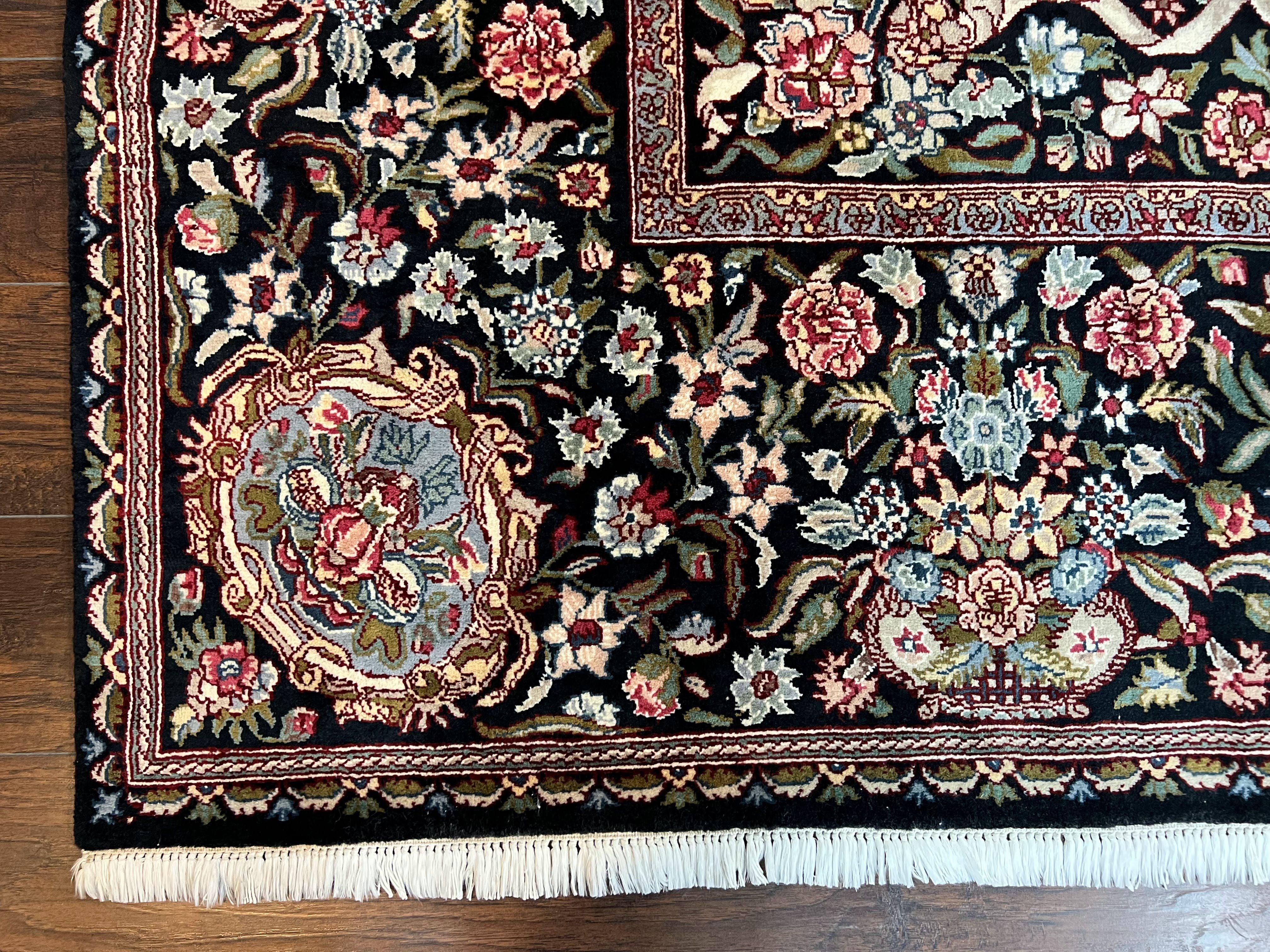 Stunning Pak Persian Floral Rug 8x10, Highly Detailed Elegant Floral Wool Carpet, Aubusson European Design, Wool, Traditional Vintage Rug - Jewel Rugs