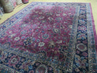 8' X 10' Antique Handmade Larastan Indian Wool Rug Carpet Wine Red Nice - Jewel Rugs