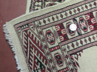 2' 7"X 7' Handmade Finely Knotted Pakistani Turkoman Bokhara Detailed Wool Rug - Jewel Rugs