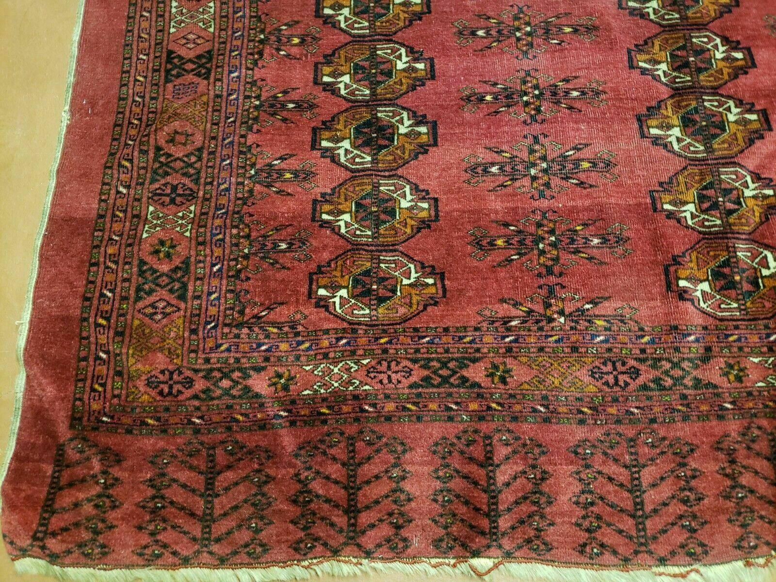 3' 1" X 5' 5" Antique Handmade Tribal Wool Rug Salor Turkoman Organic Dyes Wow - Jewel Rugs