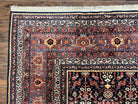 Karastan Rug 8x10 Williamsburg Collection Carters Grove #554, Midnight Blue & Red Vintage Karastan Carpet, Room Sized Wool Area Rug, Allover - Jewel Rugs