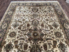 Indo Mahal Rug 6x9, Indian Floral Carpet 6 x 9, Beige and Black, Allover Design, Living Room Rug, Bedroom Rug, Traditional Rug, Vintage Rug - Jewel Rugs