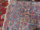 9' X 11' Antique Handmade Persian Geometric Design Heriz Serapi Oriental Wool Rug Nice Vegetable Dyes Top Quality Unique - Jewel Rugs