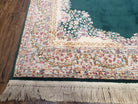 Karastan Green Kirman Medallion #753 Area Rug 5.9x9, Original Vintage Karastan, Discontinued Karastan Carpet, 6 x 9 Wool Karastan Rug - Jewel Rugs