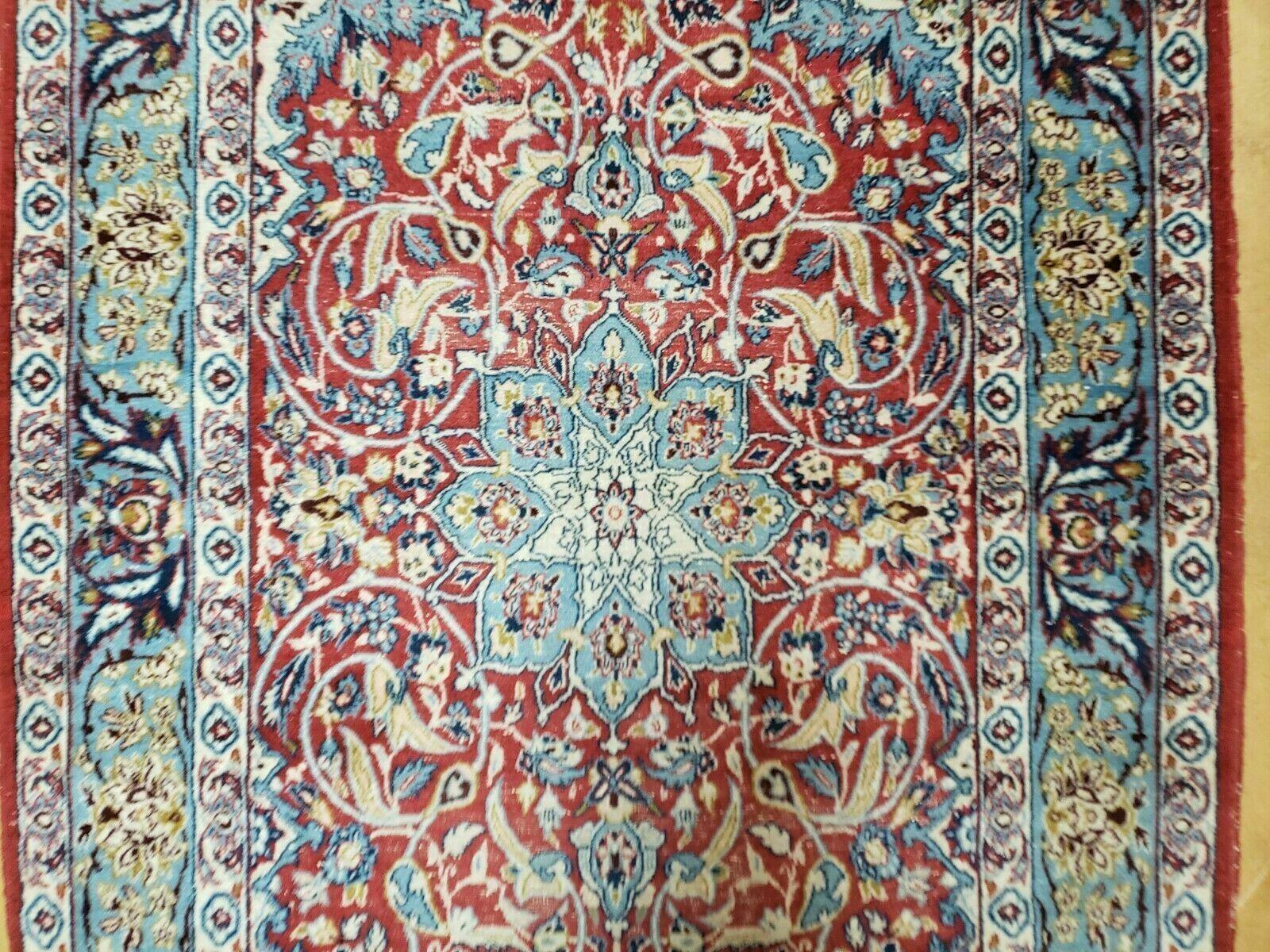 3' 5" X 5' 8" Vintage Handmade Turkish Wool Rug Carpet Vegetable Dyes Nice Red - Jewel Rugs