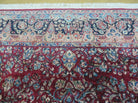 9' X 11' Antique Handmade India Agra Wool Rug Hand Knotted Red Organic Dye Wow - Jewel Rugs