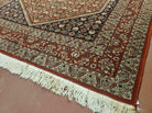 8' X 10' Vintage Fine Handmade India Jaipur Wool Rug Hand knotted Carpet Red - Jewel Rugs