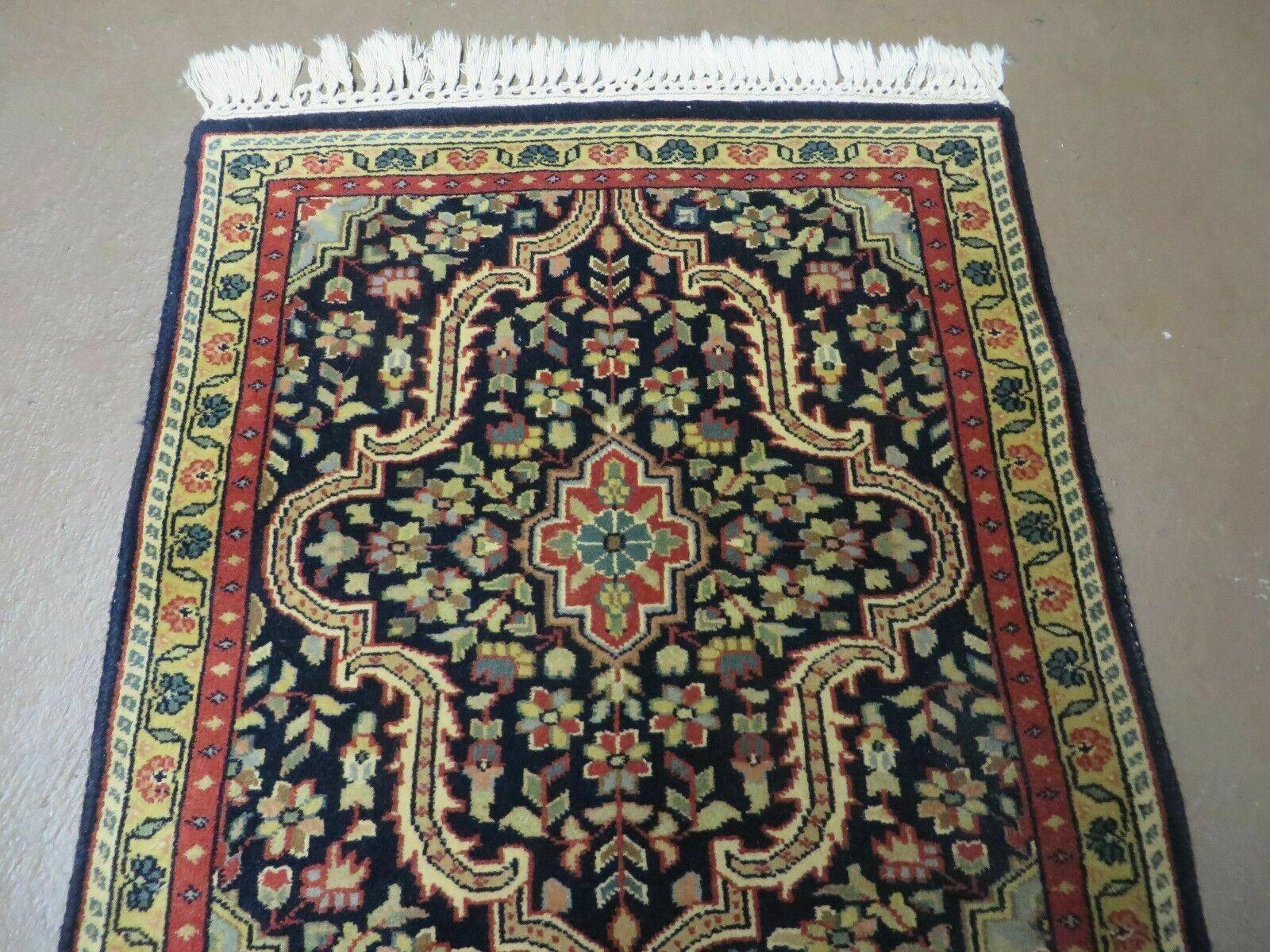 2' X 4' Vintage Handmade India Floral Oriental Wool Rug Carpet NICE - Jewel Rugs