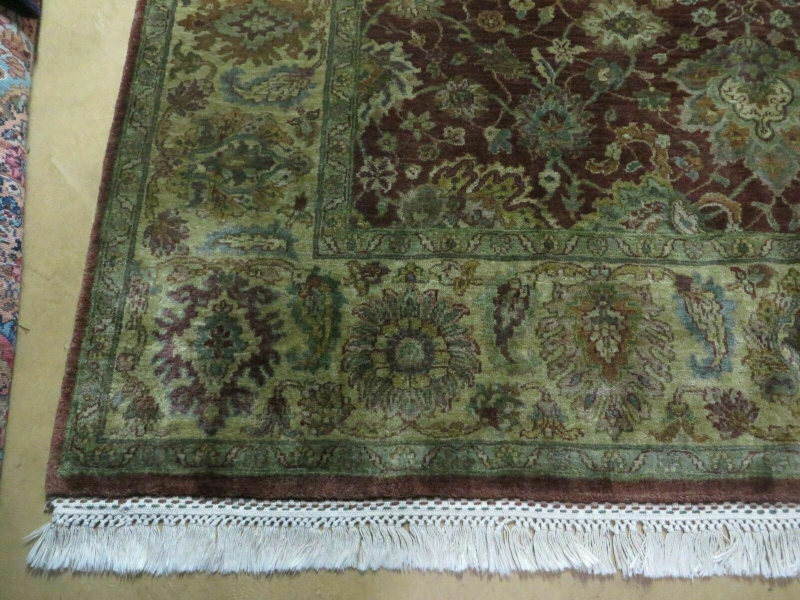 6' X 9' Handmade India Floral Oriental Wool Rug Carpet Tea Wash Red Hand Knotted - Jewel Rugs