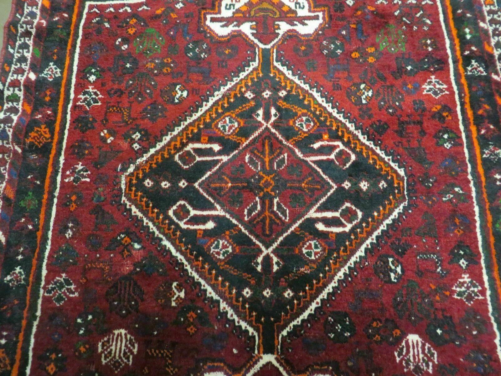 4' X 6' Antique Handmade Turkish Wool Veg Dyes Rug Organic Red Nice M10 - Jewel Rugs