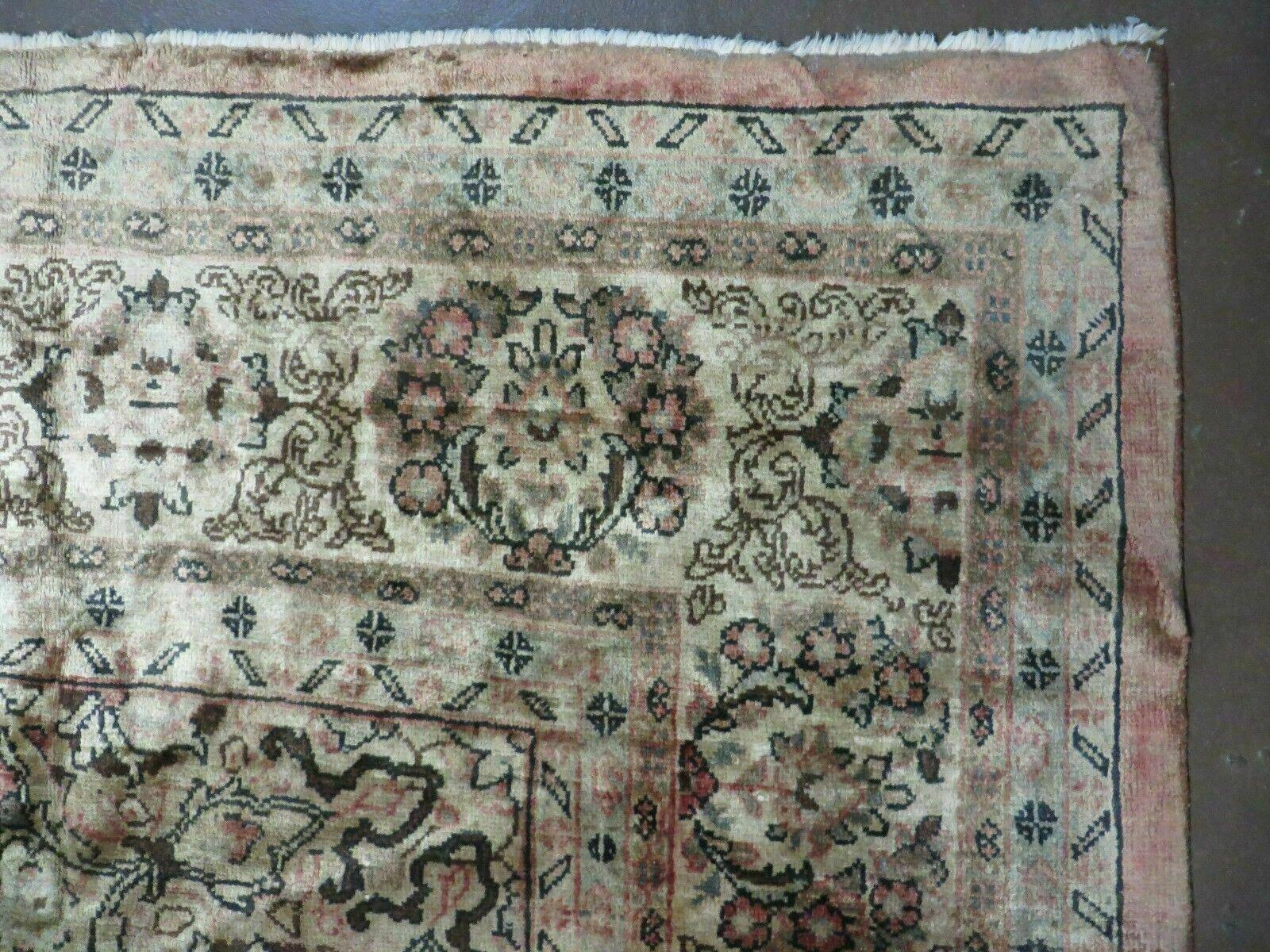 9' X 12' Antique Hand Knotted Made Indian Shiny Wool Rug Floral - Jewel Rugs