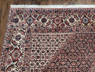 Stunning Persian Bidjar Rug 8x11 - Herati Mahi Pattern - High Quality Oriental Bijar Carpet - Vintage 8 x 11 Rug - Hand Knotted Wool Rug - Salmon Red Beige Black - Jewel Rugs