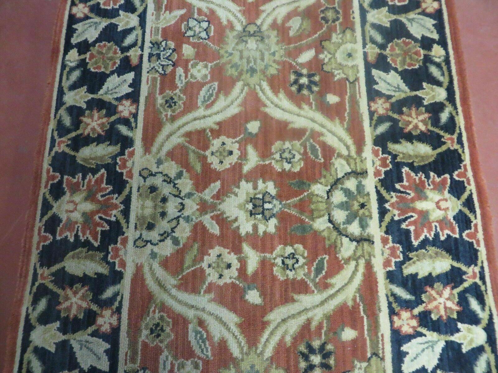 2' 6" X 9' 4" Vintage Machine Made Turkey Floral Oushak Wool Runner Rug Nice - Jewel Rugs