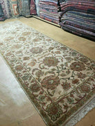 4'X 12' Vintage Handmade Indian Agra Wool Rug Runner Nice Tea Washed - Jewel Rugs