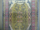 2' 7" X 3' 7" Vintage Handmade Turkish Geometric Oriental Silk Mat Rug Nice - Jewel Rugs