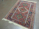 3' X 4' Antique Handmade Indian Wool Rug Vegetable Dyes Red - Jewel Rugs