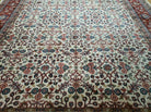 8' X 11' Vintage Fine Handmade Indian Agra Wool Rug Ivory/ Beige Organic Dyes - Jewel Rugs