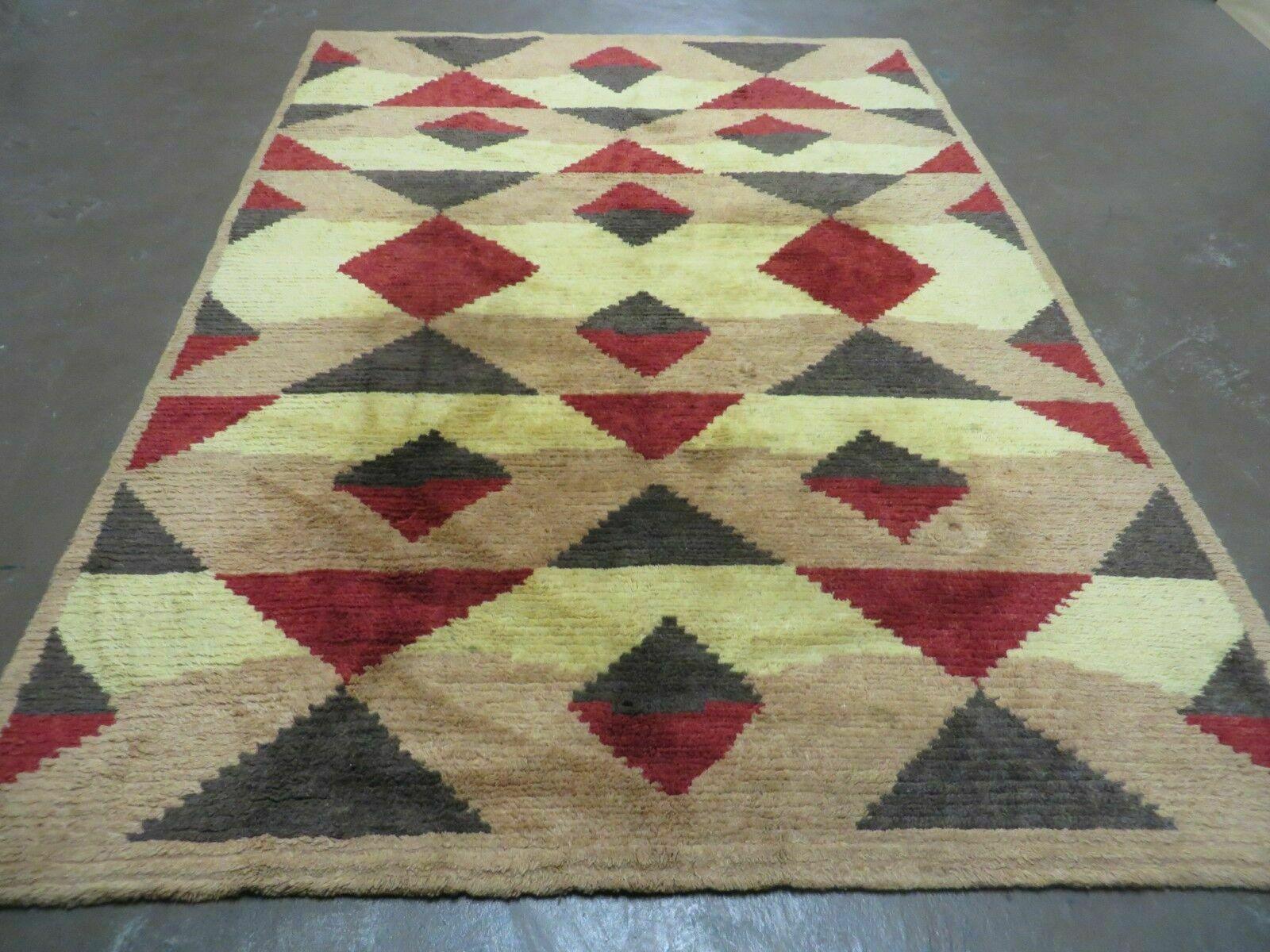 6' X 8' Handmade Tibetan Nepal Chinese Wool Rug Art Deco Contemporary Modern - Jewel Rugs