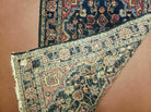 1' 9" X 2' 10" Antique Handmade Floral Oriental Wool Area Rug Small Oriental Carpet Blue & Red - Jewel Rugs