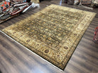 Indian Agra Rug 9x12, High Quality Indo Persian Carpet 9 x 12 ft, Mahal Rug, Tea Wash, Very Fine Oriental Rug, Allover Floral, Handmade Wool - Jewel Rugs