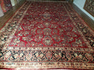 10' X 17' Antique Palace Size Handmade Persian Sarouk Wool Area Rug Red Veg Dyes Top Quality Unique Elegant Floral - Jewel Rugs