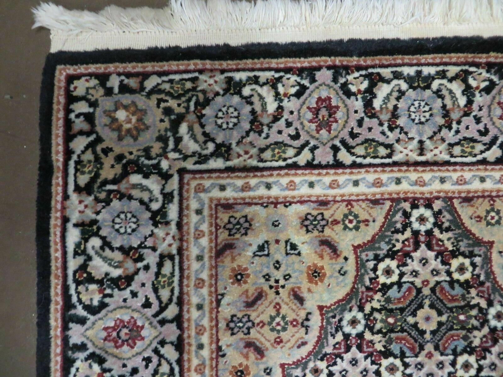 2'5" X 8" Vintage Handmade Chinese Oriental Runner - Wool with Silk Accents Black Rug - Jewel Rugs