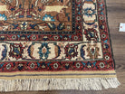 Unique Afghan Silk Rug 4x6, Hunting Pattern Animal Motifs, Light Brown and Cream, Persian Handwritten Poetry, Fine 1940s Oriental Carpet Wow - Jewel Rugs