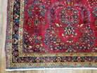 Antique Persian Sarouk Rug, Red, Allover Floral Pattern, Hand-Knotted, Wool, 3'4" x 4'11" - Jewel Rugs