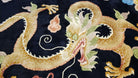 Rare Antique Chinese Art Deco Rug 6x9 with Dragon, Black Chinese Carpet 6 x 9, Hand Knotted Wool Area Rug - Jewel Rugs