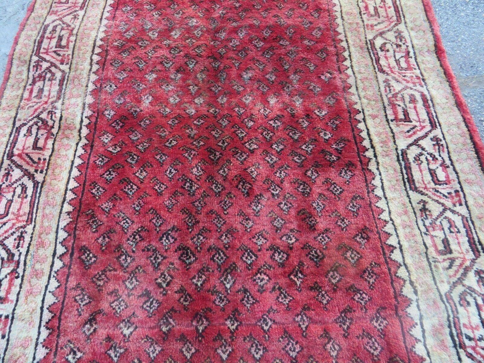 3'7"X 10' Antique Handmade India Oriental Paisley Wool Runner Rug Vegy # 31 - Jewel Rugs