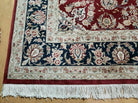 8' X 10' Vintage Handmade India Floral Wool Silk Accents Rug Organic Veg Dyes - Jewel Rugs