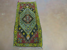 19" X 42" Antique Handmade Turkish Colorful Oushak Oshak Yastik Wool Rug Mat - Jewel Rugs