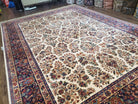 Karastan Rug 8'8" x 12', Ivory Sarouk #760, Original Karastan Carpet 700 Series, Wool Karastan Area Rug, USA Made, Large Karastan w/ Label - Jewel Rugs