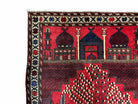 3x5 New Vintage Handmade Tribal Balouchi Rug Organic Dyes Red Buildings Nature - Jewel Rugs