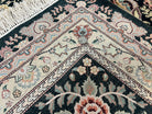 Wonderful Sino Persian Rug 10x14, Wool on Silk Foundation, Very Fine Floral Medallion Oriental Carpet, Dark Green Salmon Pink Light, Wow - Jewel Rugs