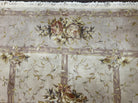 Aubusson Rug 8x10 ft, Wool with Silk Highlights, Piled Aubusson Carpet, Cream-Beige, Hand Knotted Vintage Very Fine Rug, French European Rug - Jewel Rugs