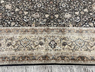 Top Quality Silk Sino Persian Rug 9x12, Highly Detailed Persian Carpet, Center Medallion Floral Allover Black and Ivory/Cream Room Sized Wow - Jewel Rugs