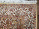 Indo Kirman Rug 8x10, Panel Design, Animals, Deer, Flowers, Ivory Tan Beige, High Quality Handmade Rug, Traditional Oriental Carpet 8 x 10 - Jewel Rugs