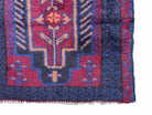 2' 7" X 4' 6" Vintage Handmade Tribal Wool Rug Balouchi Rug Afghan Red Blue 3x5 - Jewel Rugs