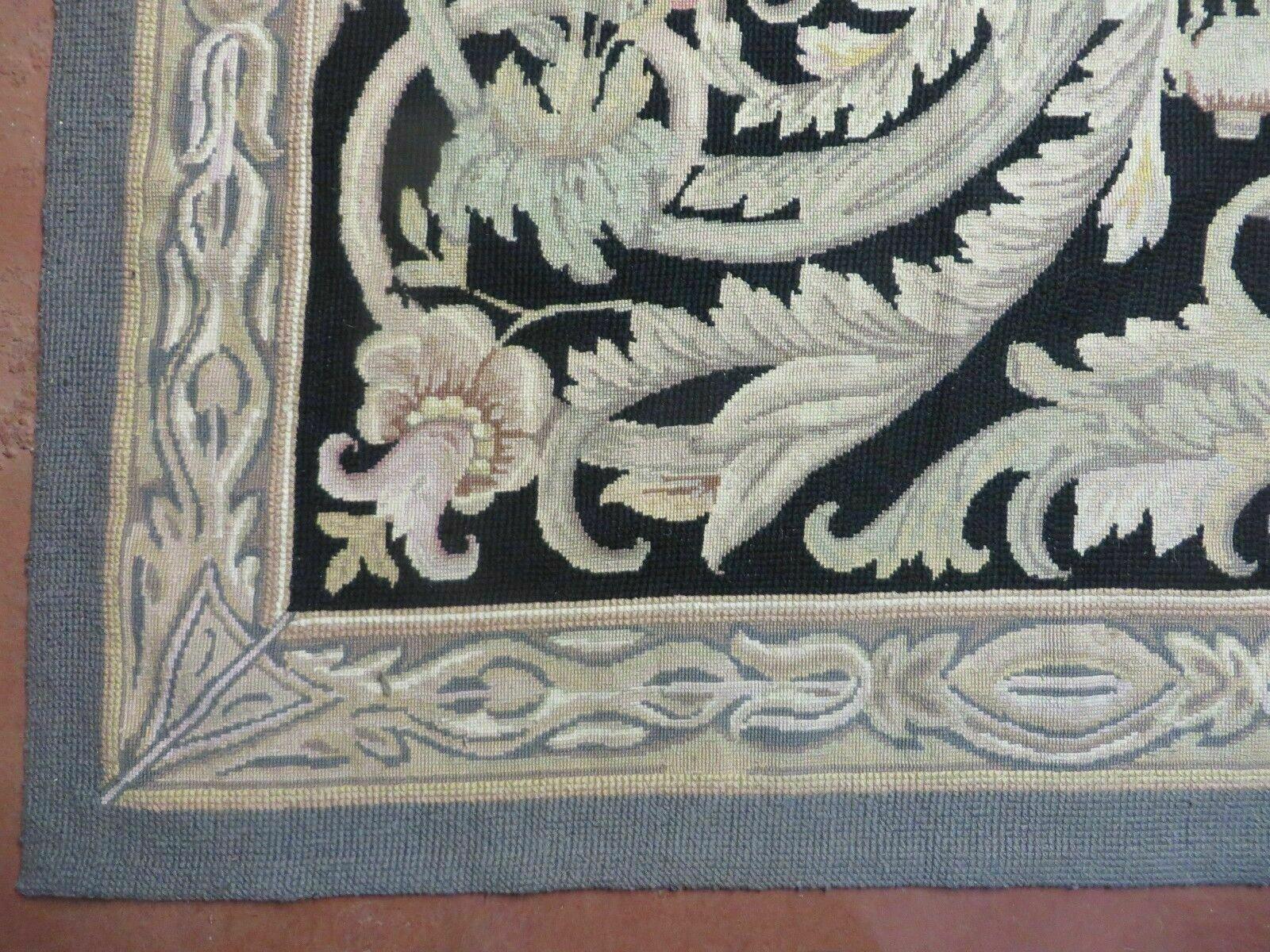 8' X 11' Handmade European Needlepoint Wool Rug Flat Weave Garden Of Eden Nice - Jewel Rugs