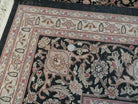 9' X 12' Vintage Hand Made Chinese Oriental Wool Silk Rug Hand Knotted Black - Jewel Rugs