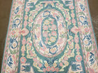 3' X 5' Hand Stitched Indian Wool Rug with Backing Green & Pink - Jewel Rugs