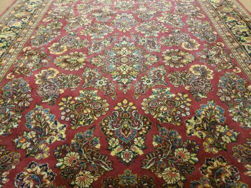 9' X 12' Antique Karastan Lanamar # 5528 Red Sarouk Wool Rug Beauty - Jewel Rugs