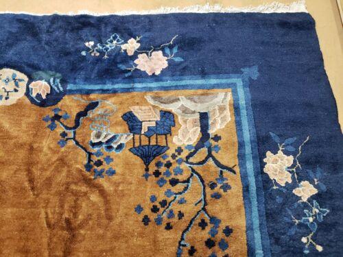 9' X 12' Antique Hand Made Art Deco Nichols Peking Chinese Rug Carpet Blue Nice - Jewel Rugs