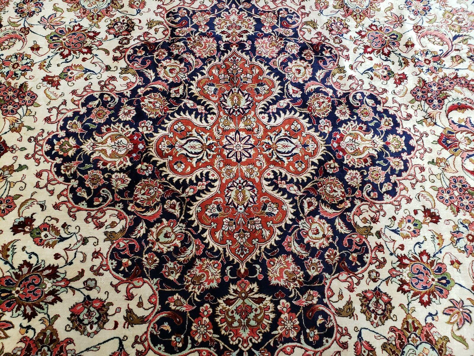 Stunning Persian Qum Silk Rug 10x13, Silk on Silk Foundation, Room Sized Hand Knotted Authentic Persian Ghom Carpet Signed Ahmadi, One of a Kind, Wow - Jewel Rugs