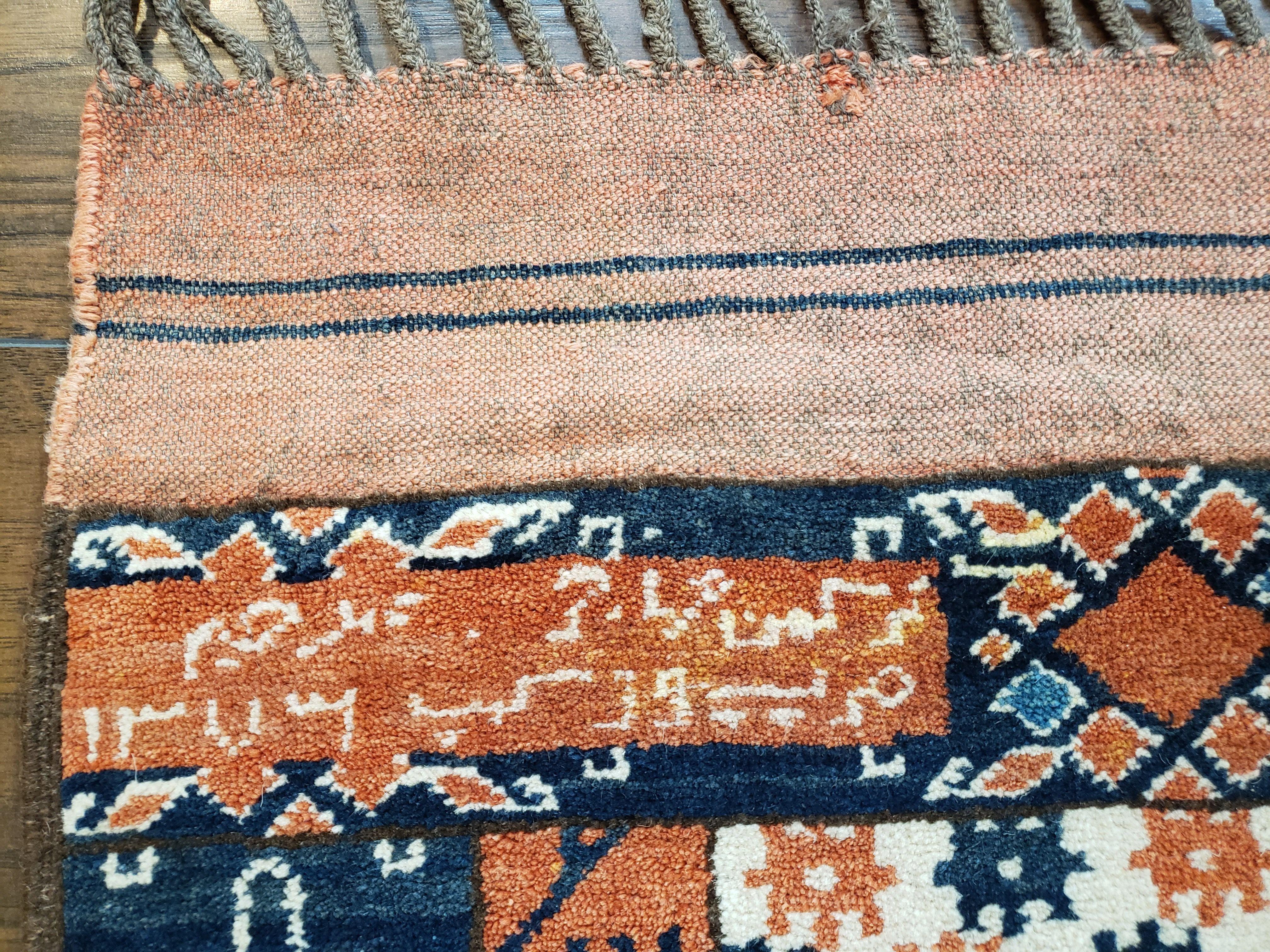 Antique Afghan Bashir Tribal Area Rug, Large Afghan Prayer Rug, Blue Ivory Oriental Carpet, Handmade Hand-Knotted Boho Vintage Rug 5x8 - 6x8 - Jewel Rugs